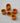 Vintage French Terracotta Orange Bird Seed Cups, Set of Two