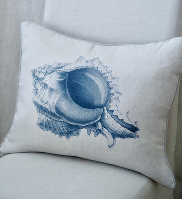 Linen Printed Shell Throw Pillow