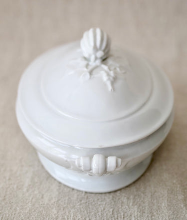 Antique Davenport China Porcelain Covered  “Grenade” Shape Vegetable Dish