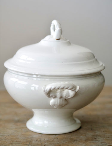 Antique Belgian Ceramic Boch Frères Soup Tureen with Lid