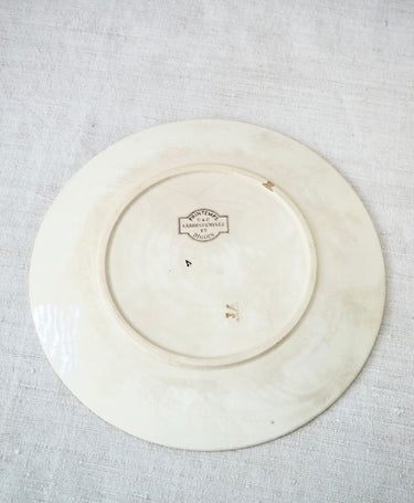 Sarreguemines “Printemps” Brown Bird Transferware Plate 
