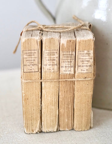 Set of 4 Small Antique French Rag Books, Dated 1827