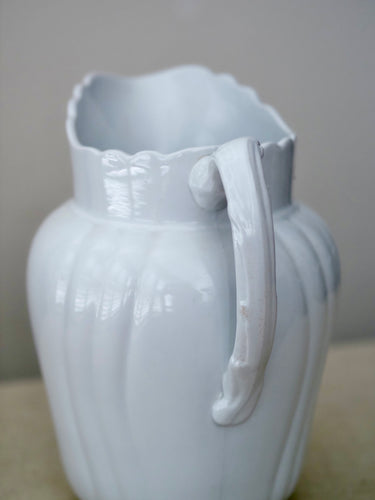 Antique English Johnson Brothers White Ironstone Pitcher