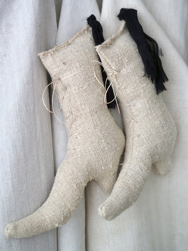 Handmade Neutral European Grain Sack Witch Shoes