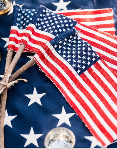 Set of 3 Handmade American Flags